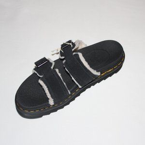 DR. MARTENS MYLES FAUX SHEARLING SUEDE SLIDE SANDAL
